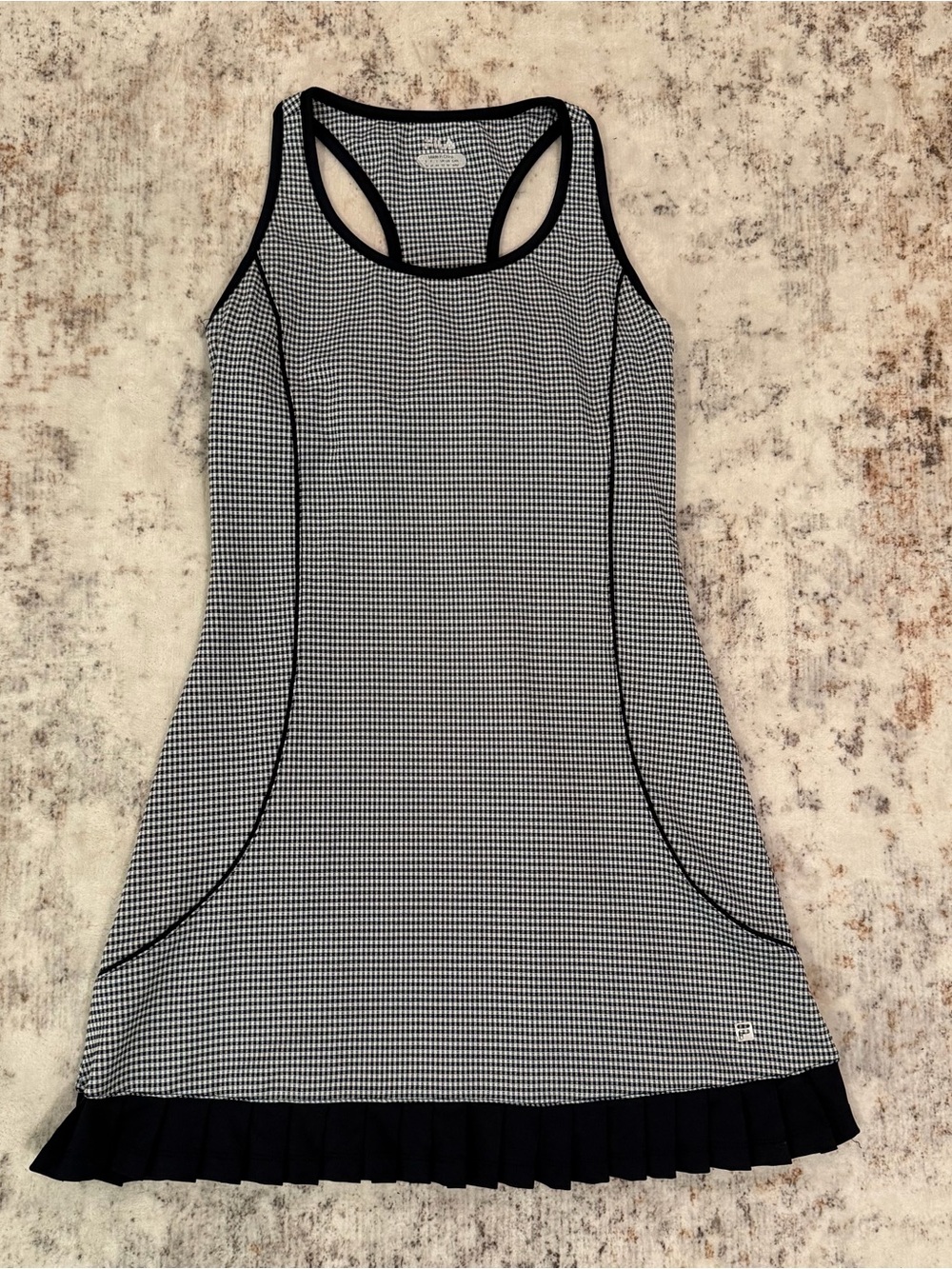 FILA, Gingham Athletic Tennis Dress Blue White Pleated Hem | Women M